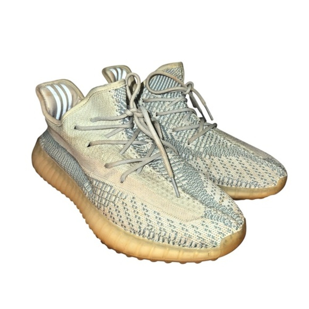 Adidas Yeezy Boost 350 V2 Mens 9.5 Pre-Owned Sneaker Blue FW3043 Primeknit Boost